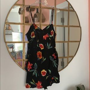 Tropical wrap front romper